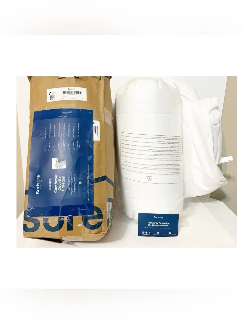 Bedsure Queen Size White Comforter, Cozy Bedding, New, 88